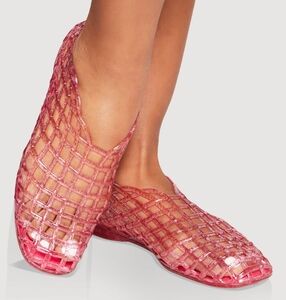 Jelly Women's Pink Mesh Slip-On Shoes